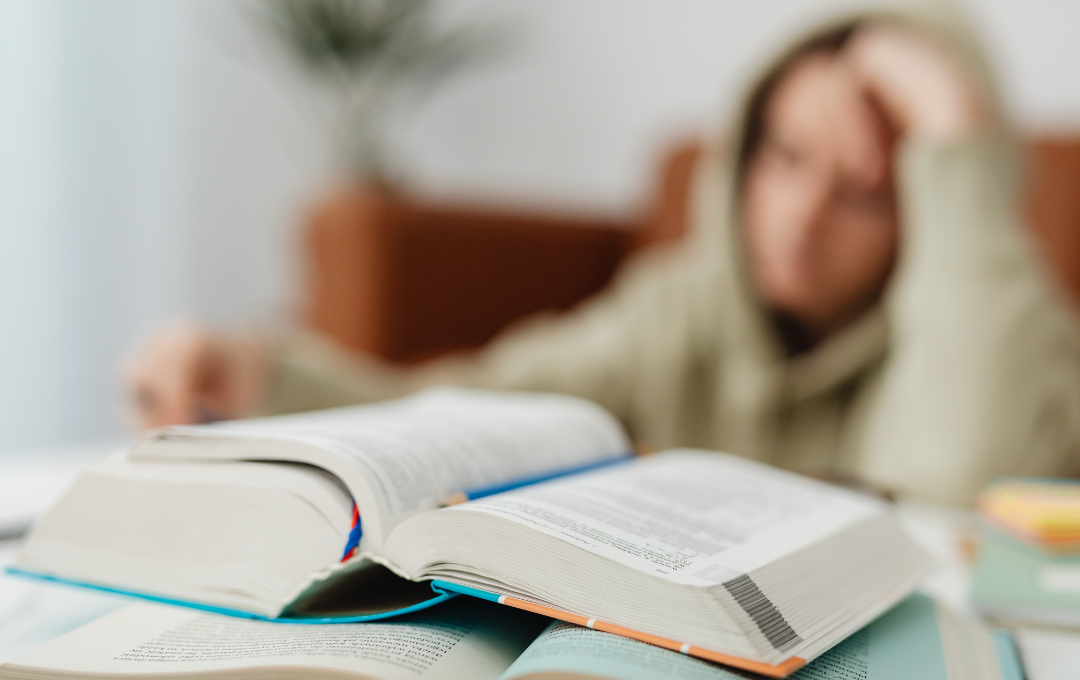 Student studying at a quiet apartment space near campus